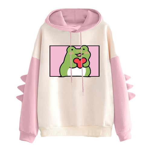 Damen Hoodie mit freundlichem Froschdesign Drune