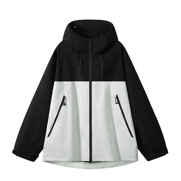 Herren elastische Softshell-Hoodiejacke mit ergonomischem Raglanschnitt, Zwei-Wege-Reißverschluss und verstellbaren Klettmanschetten Drune