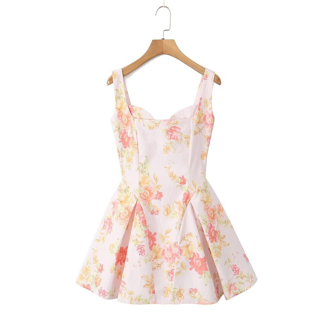 Damen Sommerliches Baumwollkleid mit floralen Akzenten Drune