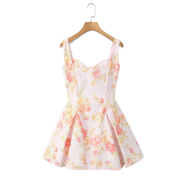 Damen Sommerliches Baumwollkleid mit floralen Akzenten Drune
