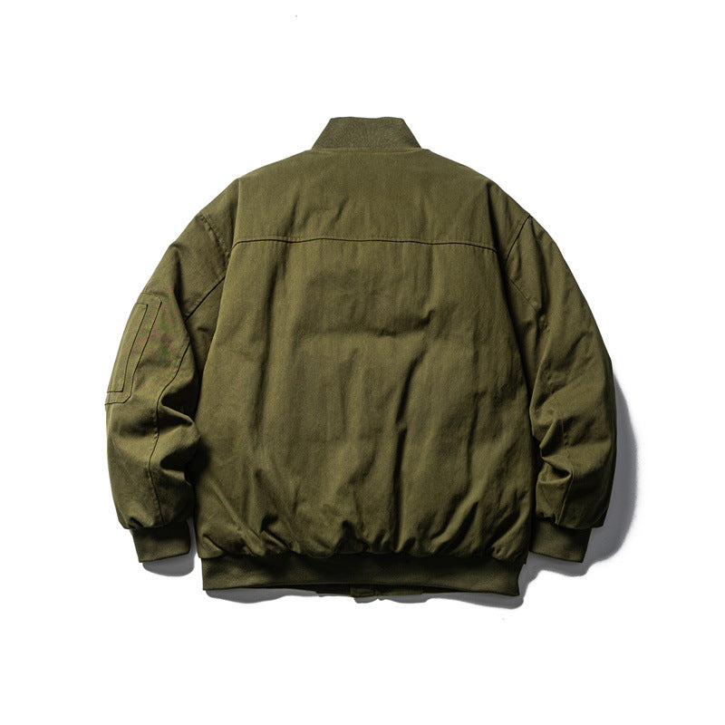 Herren Robuste Canvas-Bomberjacke mit Utility-Taschen und Rippbündchen Drune