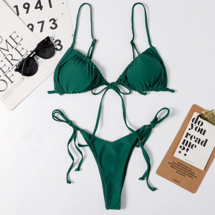 Damen Bikini-Set mit ajustierbaren Bindebändern und modischem Leopardenmuster Drune