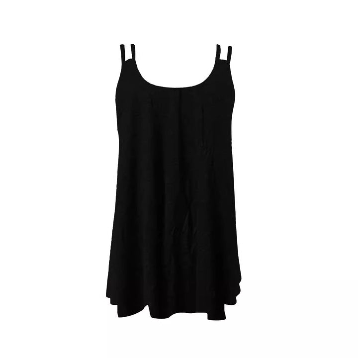 Damen luftiges Spaghetti-Träger Top mit asymmetrischem Schnitt Drune