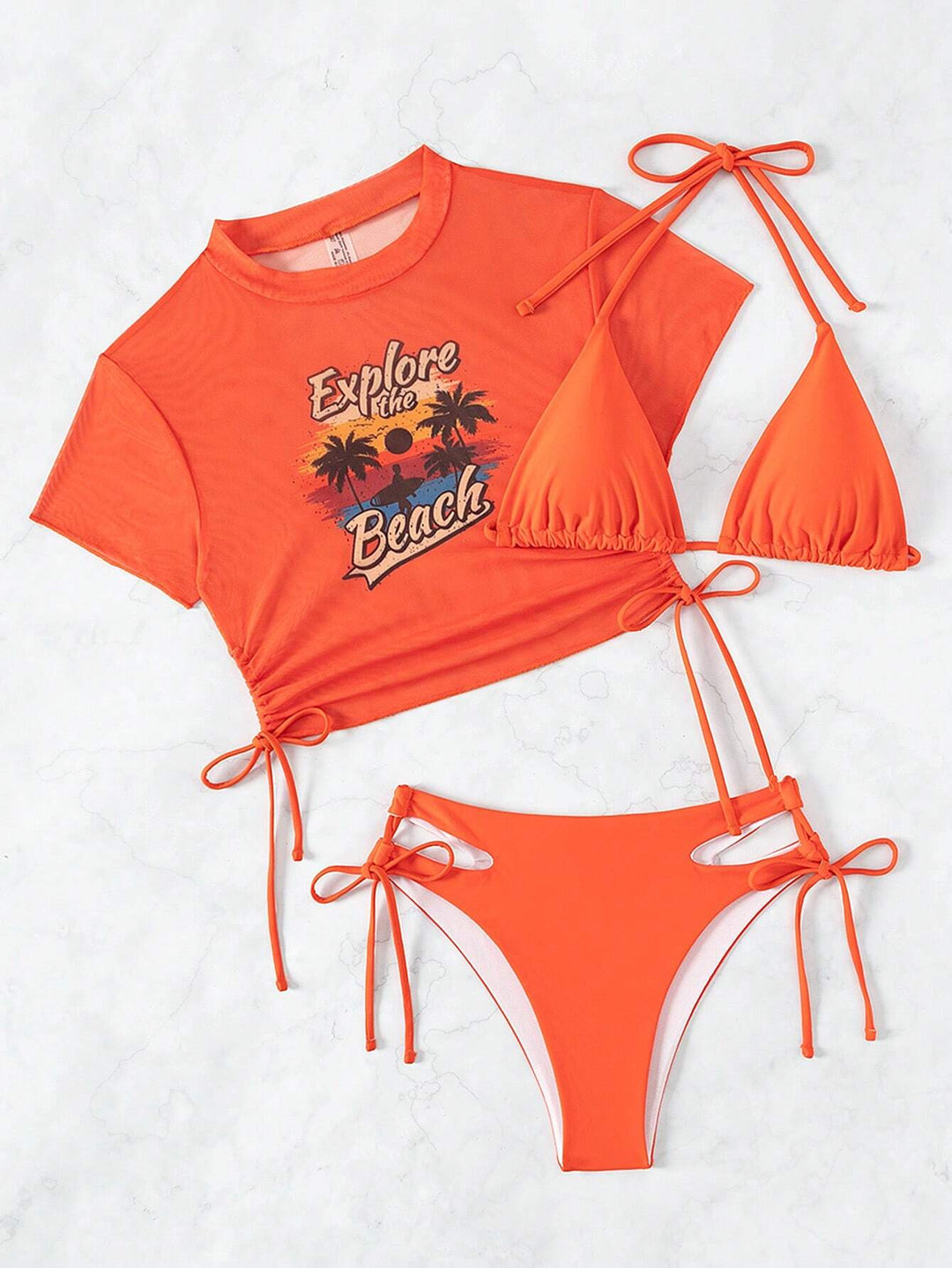 Damen Set mit Crop-Top und Triangel-Bikini Drune