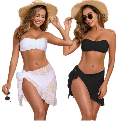 Damen Bandeau-Bikini-Set mit fließendem Wickelrock Drune