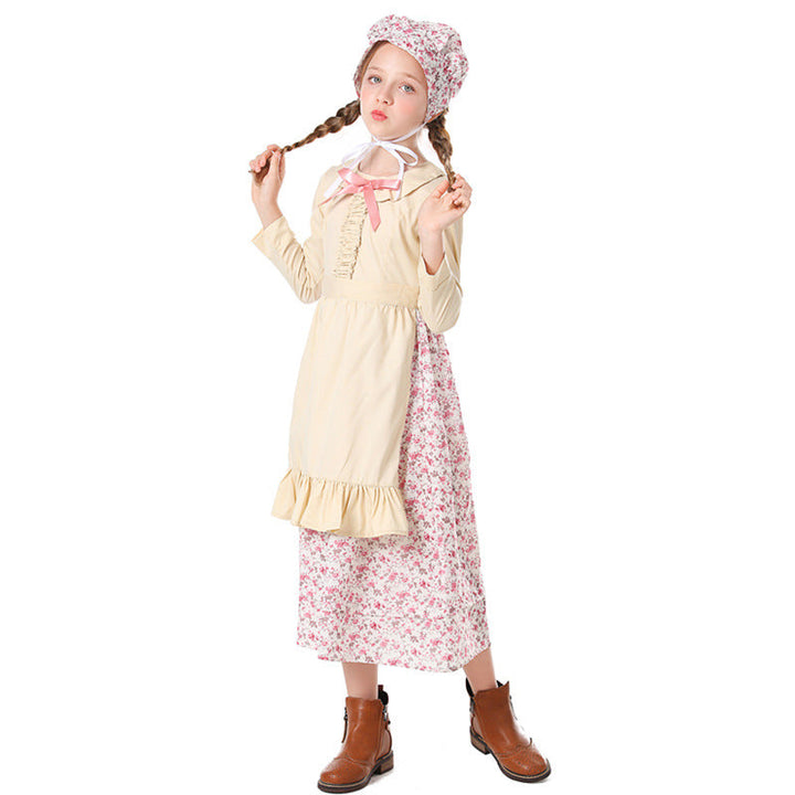 Mädchen Bauernhauskleid mit floralen Details Drune