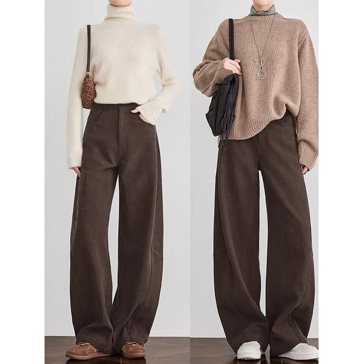 Damen Bequeme und elegante weite Cordhose Drune