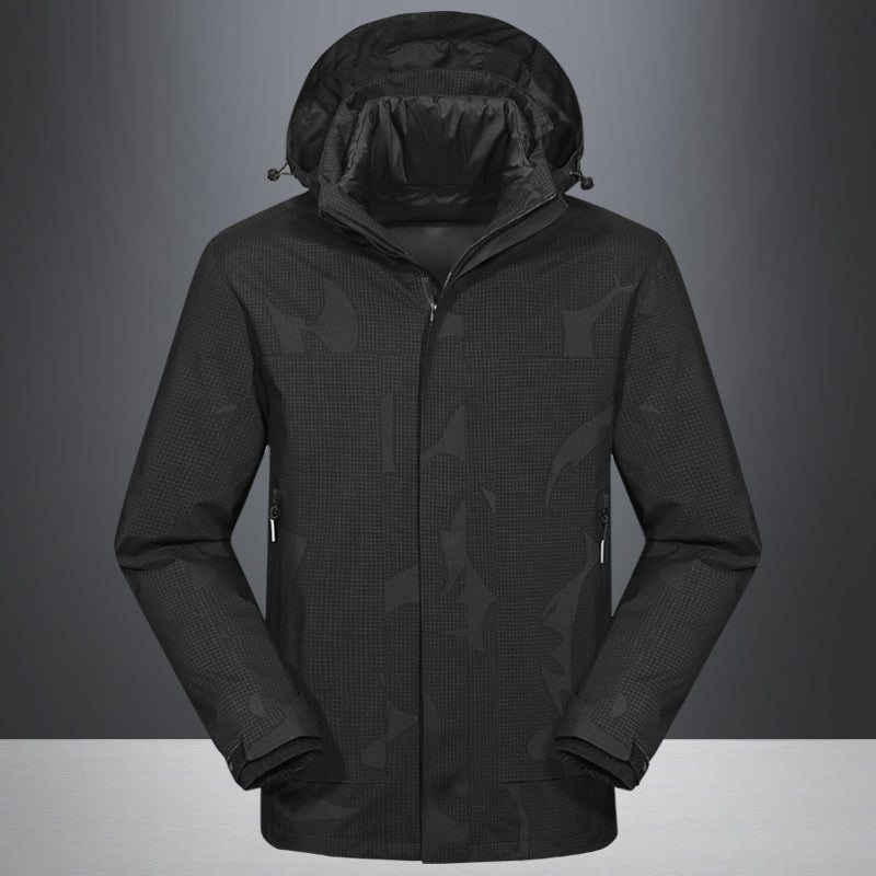 Herren Wasserdichte Outdoorjacke mit Kapuze und atmungsaktivem Ripstop-Material Drune