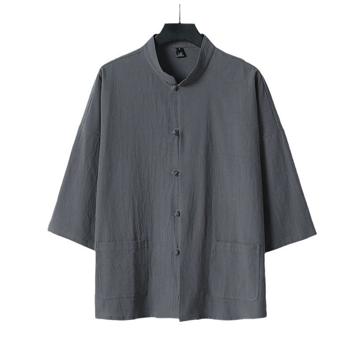 Damen Zweiteiliges Leichtes Lounge-Set mit Stehkragen, Kurzarm-Jacke und weitem Palazzo-Hosenrock Drune