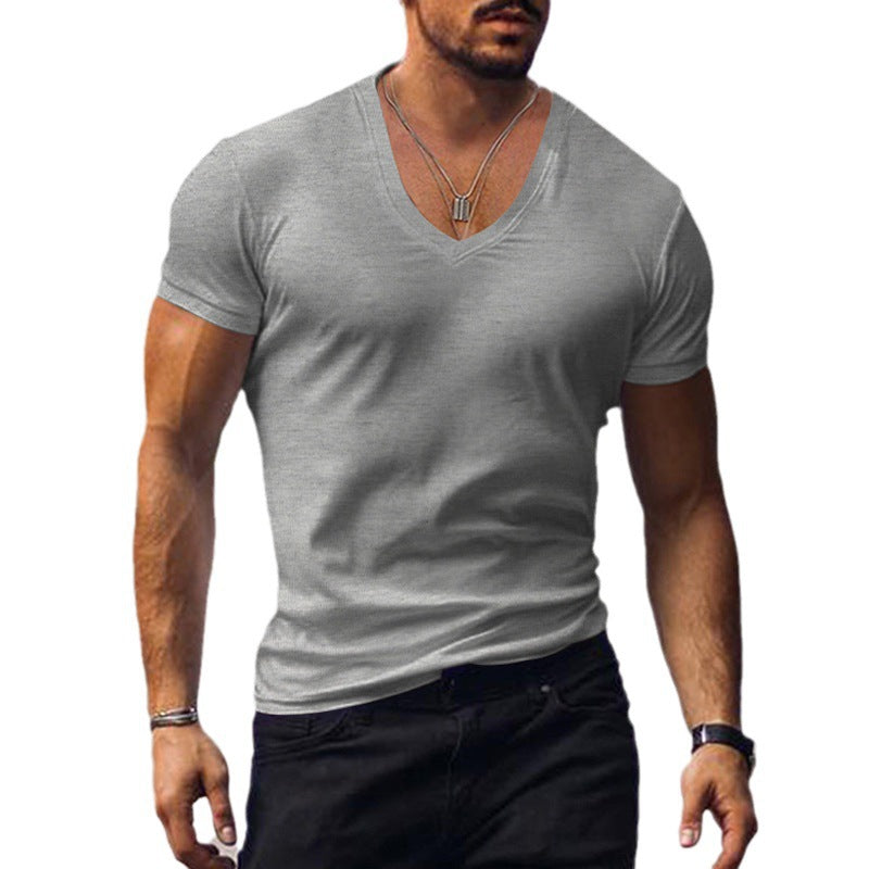 Herren lässiges V-Ausschnitt T-Shirt Drune
