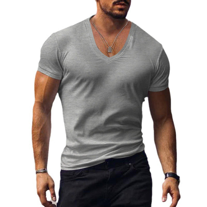 Herren lässiges V-Ausschnitt T-Shirt Drune