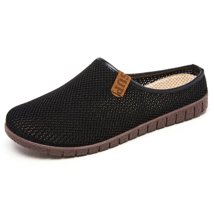 Damen nan atmungsaktiver gestrickter Slipper mit gewebtem Komfortfußbett und flexibler Profilsohle Drune