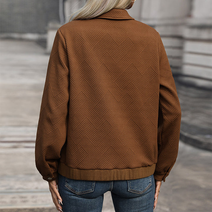 Damen Modische Overshirt-Jacke mit strukturiertem Muster Drune
