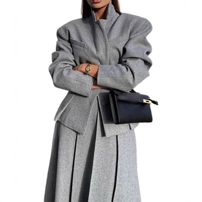 Damen Oversized Wollblazer im Smart-Casual-Stil Drune