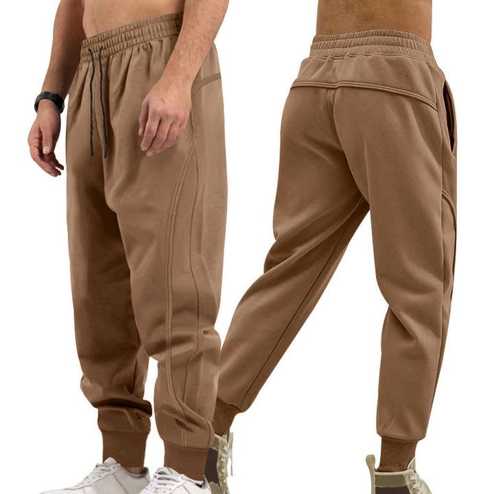 Herren nan vielseitige Sweat-Jogginghose mit ergonomischen Knieabnähern, elastischem Komfortbund und verdeckten Reißverschlusstaschen Drune