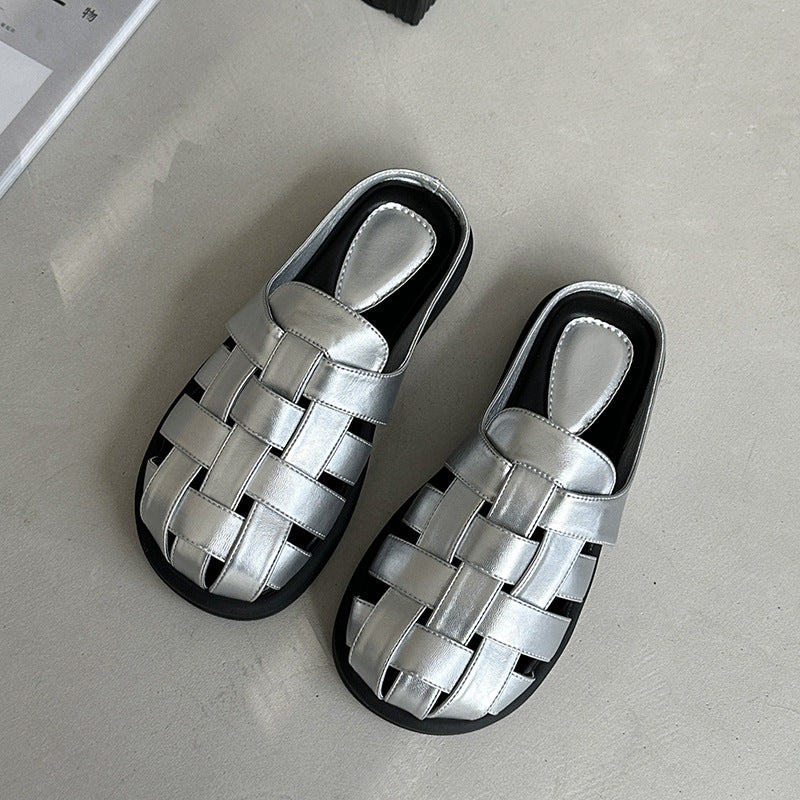 Damen Komfortable geflochtene Sandalen mit bequemer Fußbettgestaltung Drune