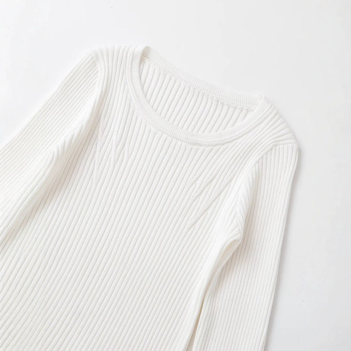 Damen Rippstrick-Longsleeve mit asymmetrischem Wellensaum Drune