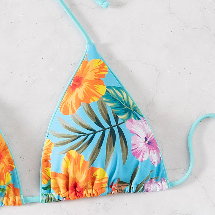 Damen Bikiniset mit floralem Muster und verstellbaren Trägern Drune