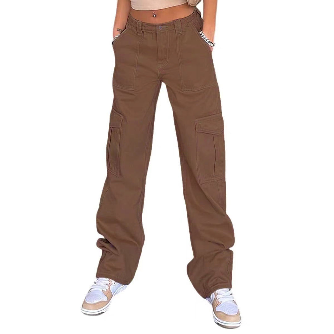 Damen Cargo-Hose mit praktischen Seitentaschen und weitem Schnitt Drune