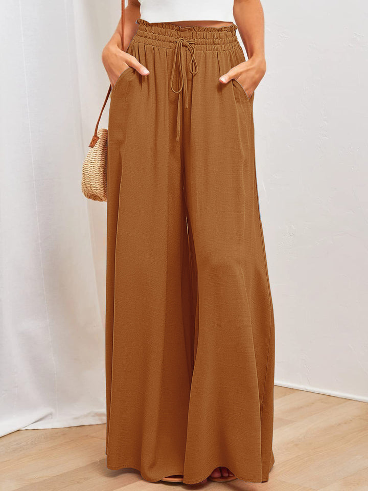 Damen weite Sommerhose mit elastischem Bund und praktischen Taschen Drune