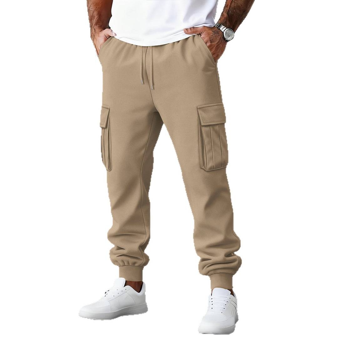 Herren Cargo-Jogger mit hohem Bund, Kordelzug, mehrfachen Klapp-Utility-Taschen und elastischen Bündchen Drune