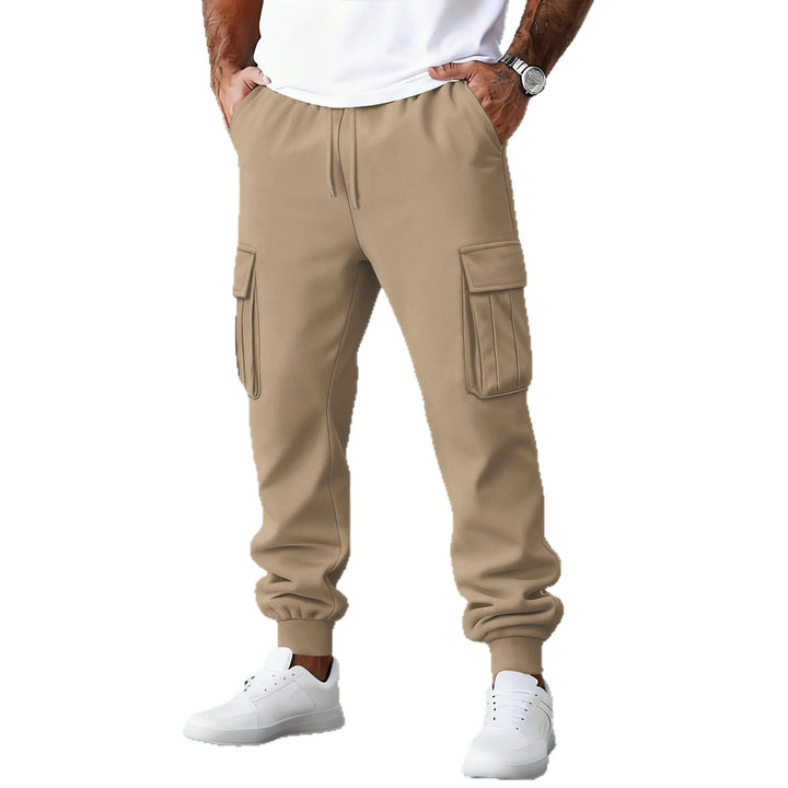 Herren Cargo-Jogger mit hohem Bund, Kordelzug, mehrfachen Klapp-Utility-Taschen und elastischen Bündchen Drune
