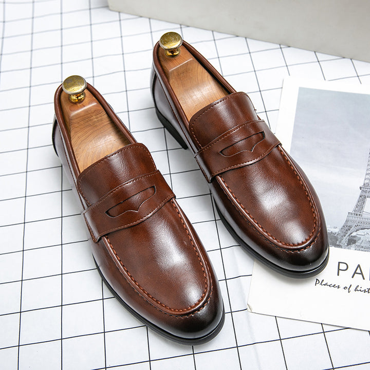 Herren klassische Tassel-Lederloafer mit Mokassinnaht, gepolsterter Komfortinnensohle und rutschfester Gummilaufsohle Drune
