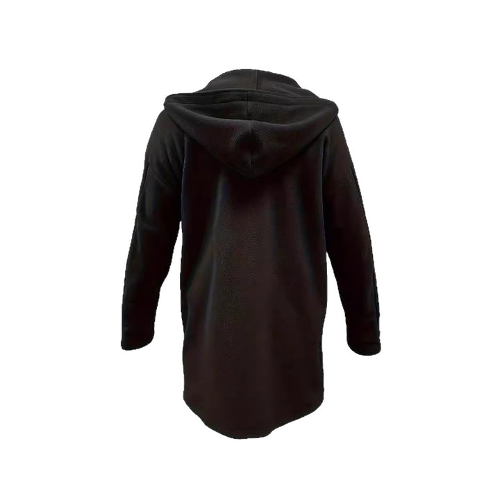 Damen Oversize Teddy-Mantel mit Knopfleiste und großem Revers Drune
