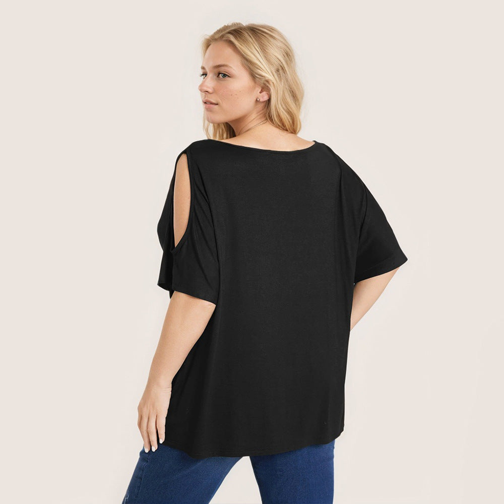 Damen Oversized T-Shirt mit Schulterauschnitten Drune