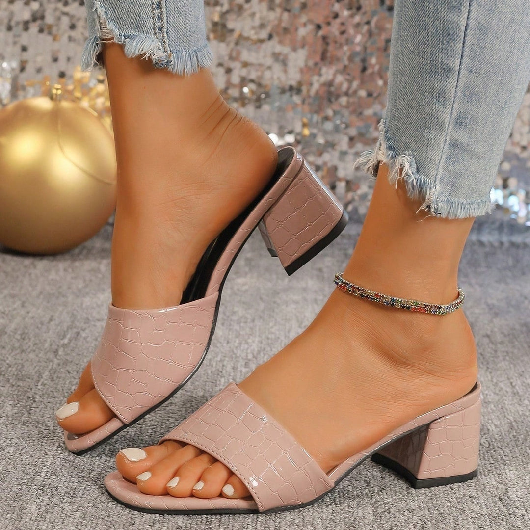 Damen Elegante Blockabsatz Sandaletten Drune