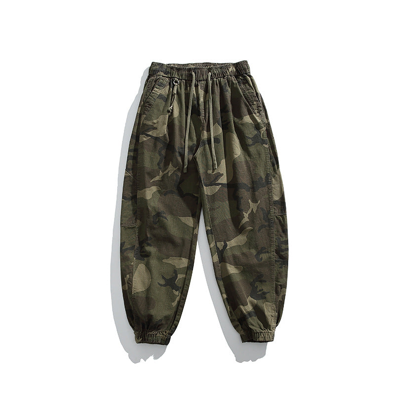 Herren Camouflage Cargohose im Jogger‑Stil mit Tunnelzugbund und elastischen Bündchen Drune