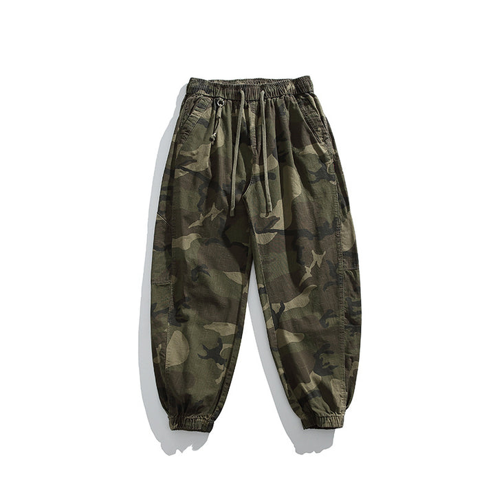Herren Camouflage Cargohose im Jogger‑Stil mit Tunnelzugbund und elastischen Bündchen Drune