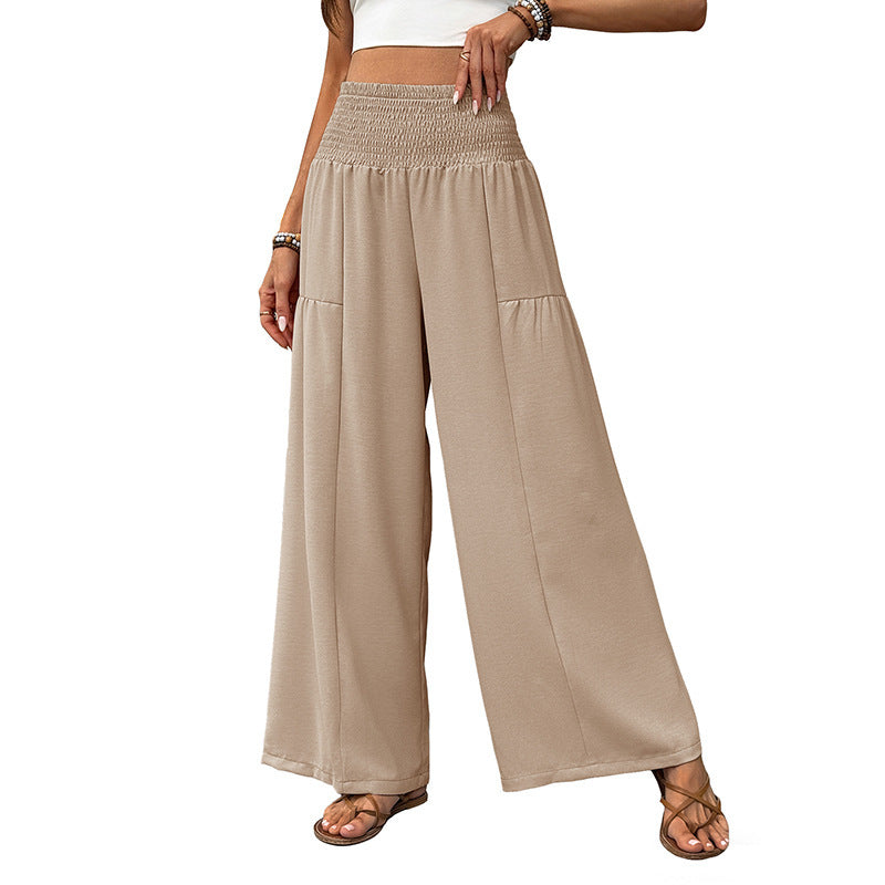 Damen Leichte Culotte-Hose mit elastischem Smokbund, weitem Bein und fließendem Sommerjersey Drune