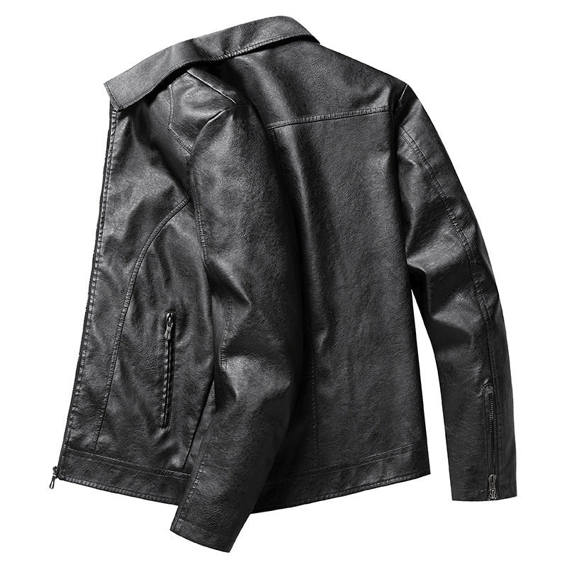 Herren Lederoptik-Blouson mit Hemdkragen und Reißverschluss Drune