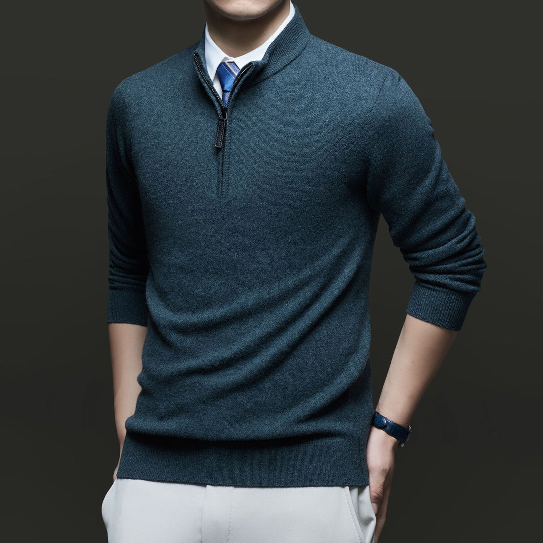 Herren Pullover mit modernem Stehkragen und hochwertigem Reißverschluss Drune