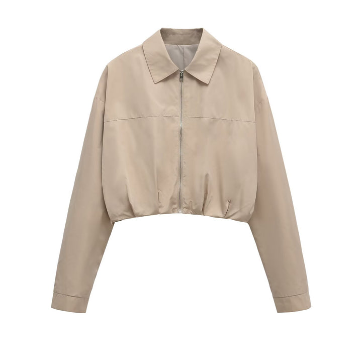 Damen Cropped Leichte Utility Jacke Drune