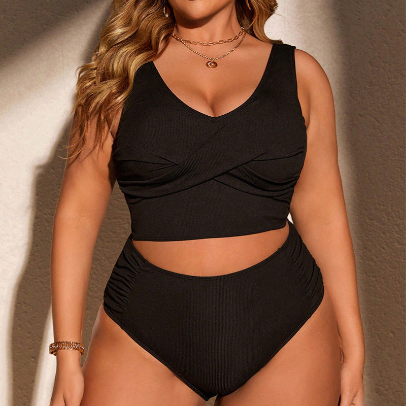 Damen Hochgeschnittener Bikini mit Wickeldetail Drune