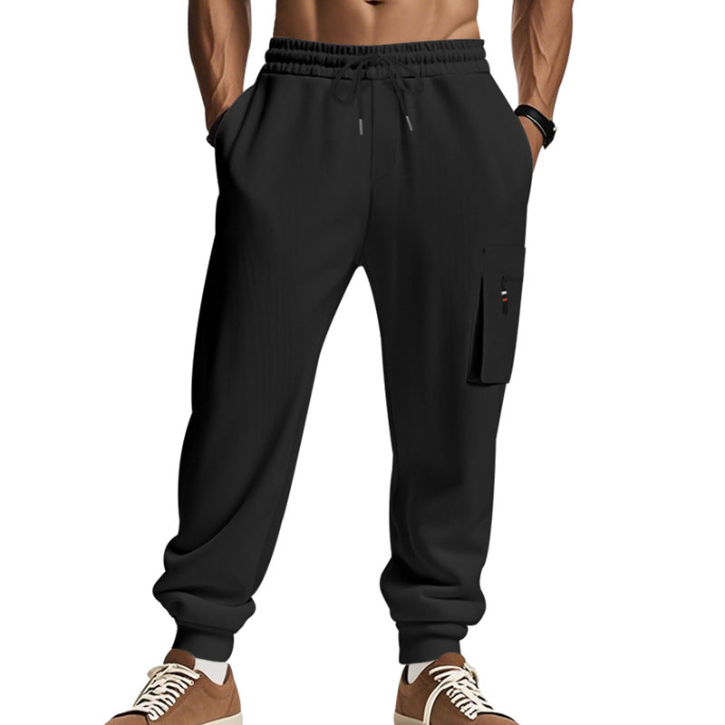 Herren Cargo-Jogginghose mit Reißverschluss-Cargotasche, elastischem Bund und geripptem Saum Drune