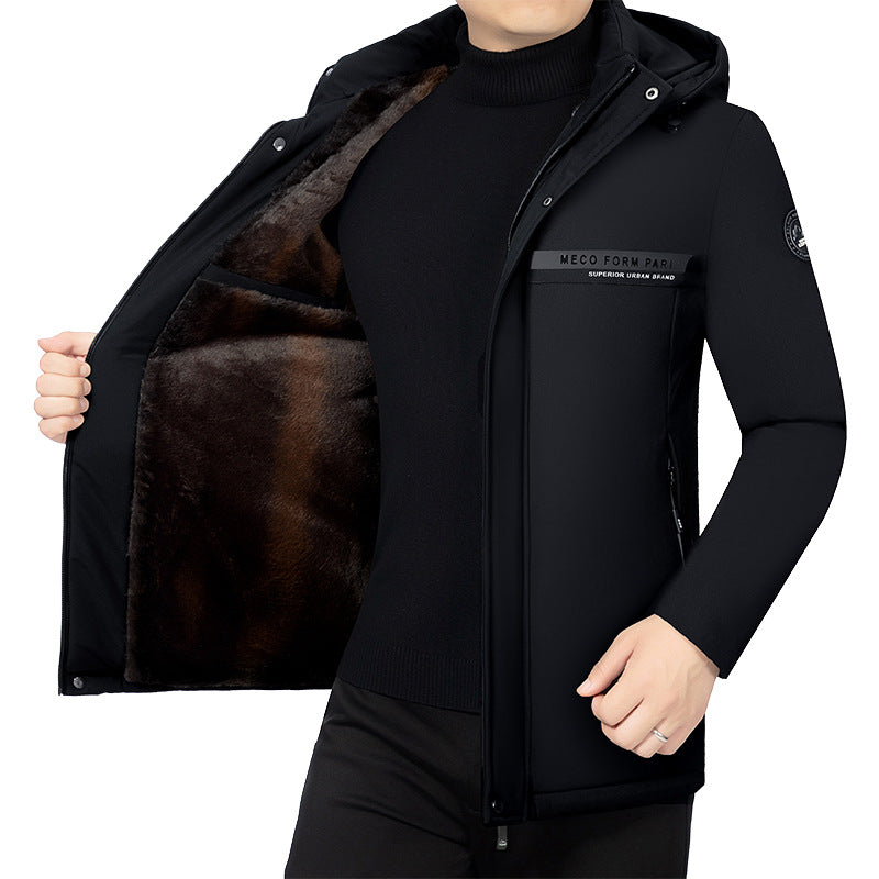 Herren Wattierte Stehkragenjacke mit wasserabweisender Oberfläche und Reißverschlusstaschen Drune