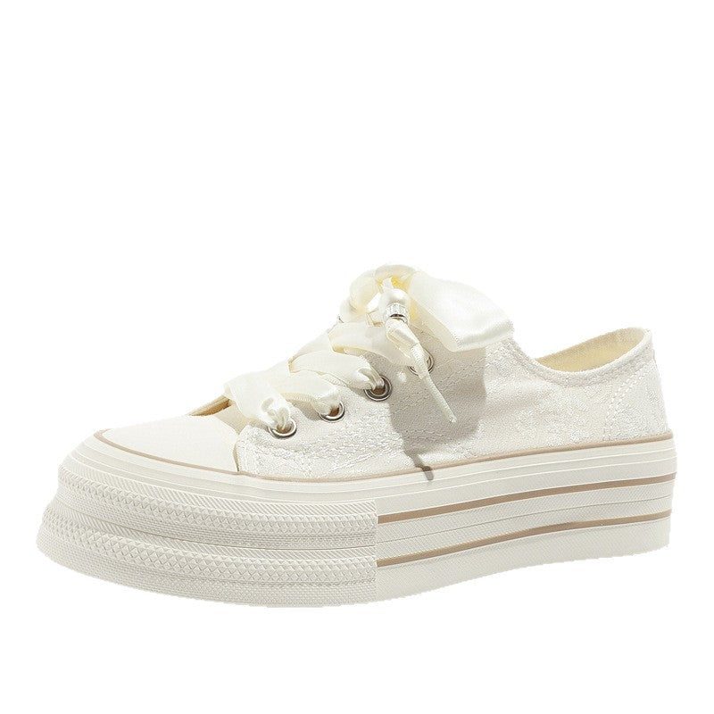 Damen Plattform Sneakers mit eleganter Satinschnürung und modischem Design Drune