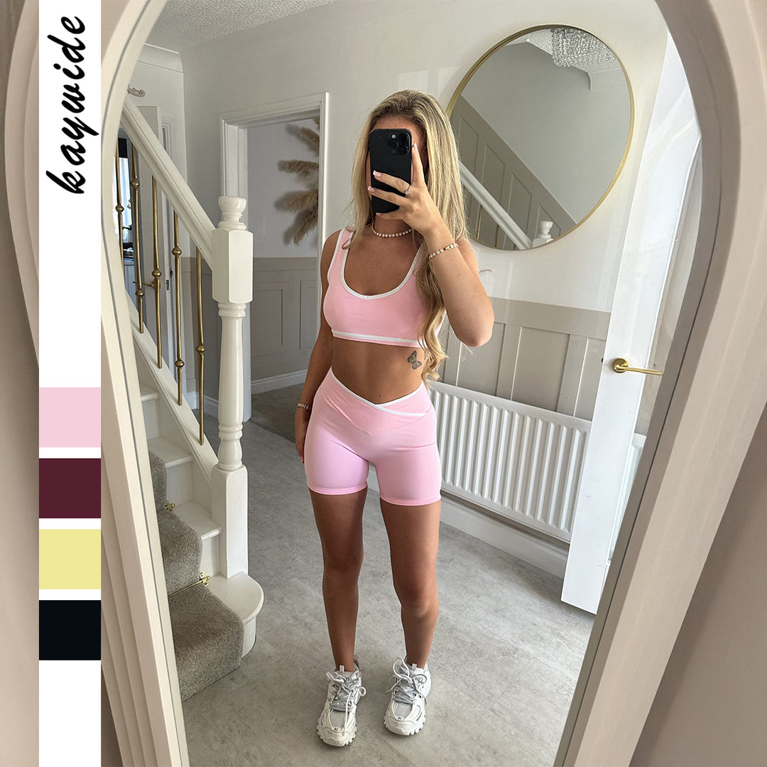 Damen Sportliches Oberteil und Shorts Set Drune