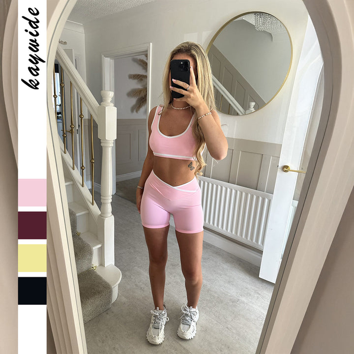 Damen Sportliches Oberteil und Shorts Set Drune