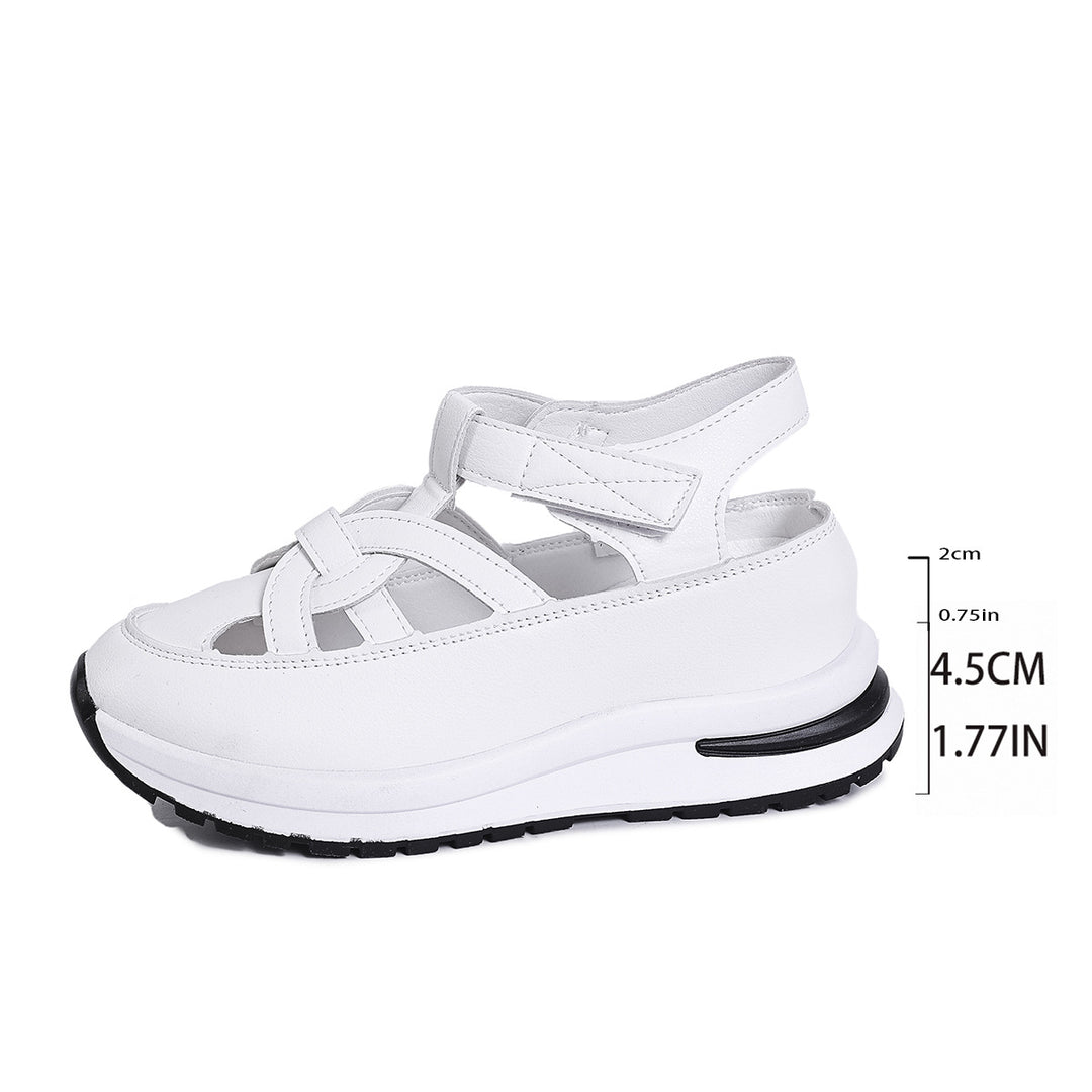 Damen Plateau‑Sneaker‑Sandale mit geschlossener Kappe und Klettverschluss Drune