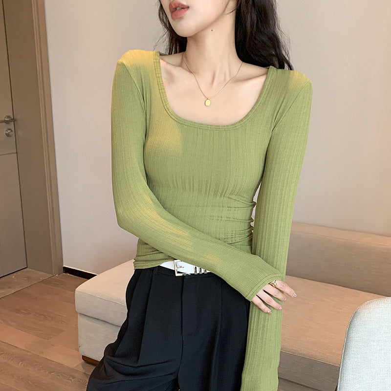 Damen Langarm Rippshirt Drune