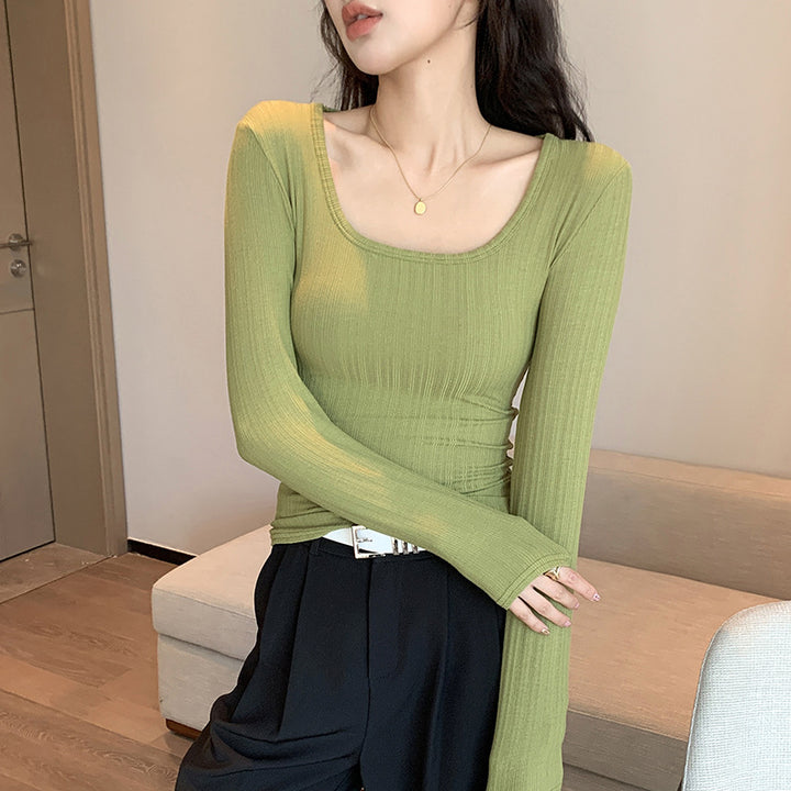 Damen Langarm Rippshirt Drune