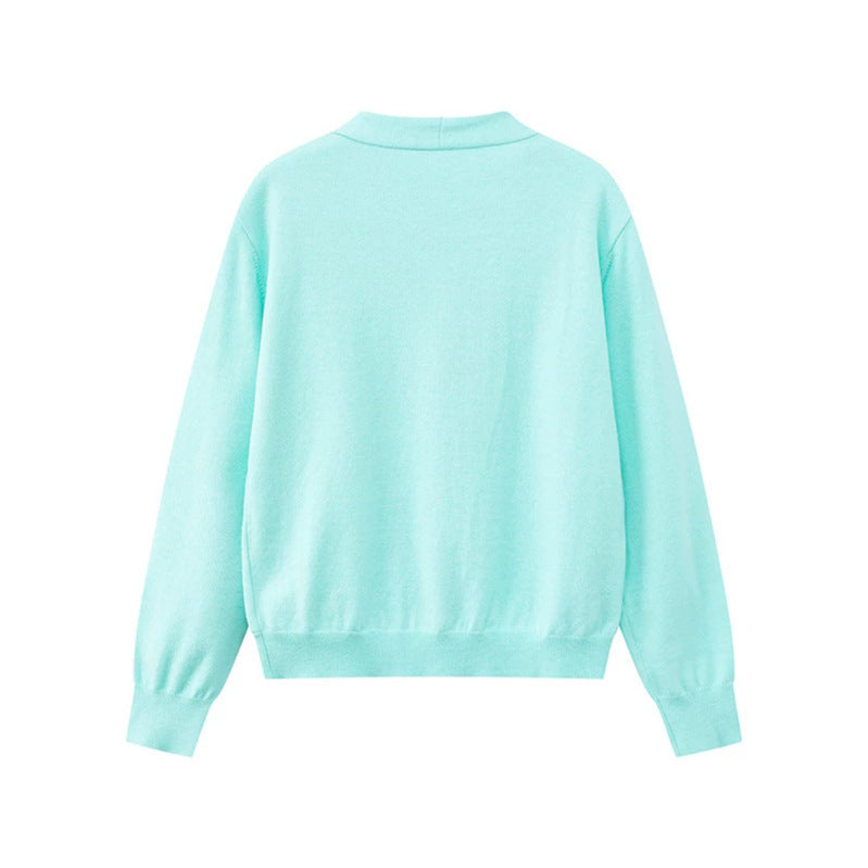 Damen Zweilagige V-Neck-Strickjacke mit integriertem Henley-Innenlayer Drune