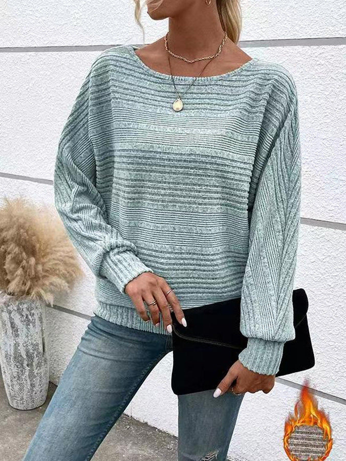Damen Komfortabler Strickpullover Drune