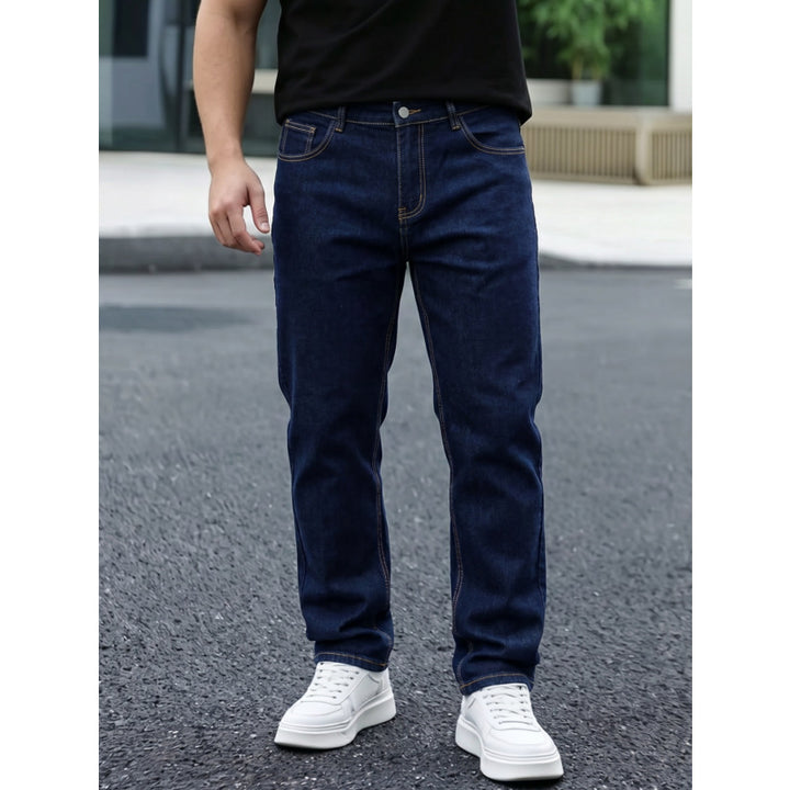 Herren Bequeme Regular Fit Jeans Drune