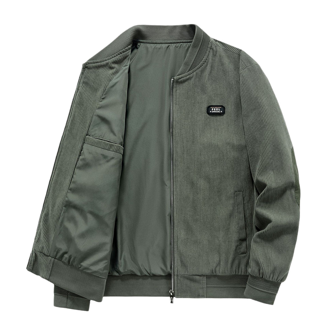 Herren Lässige Cordjacke mit durchgehendem Reißverschluss Drune