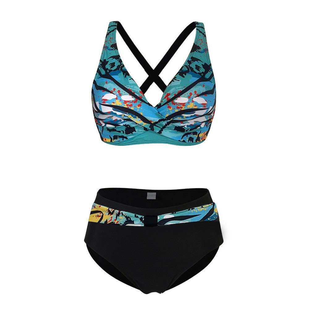 Damen Sportliches Bikini-Set mit trendigem Schnitt und modernem Grafikdesign Drune